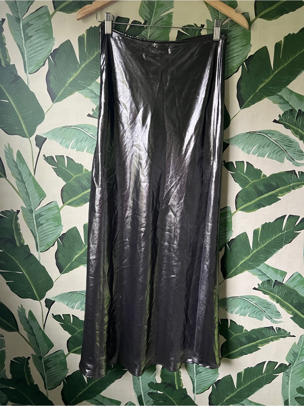 Wild Fable Metallic Silver Long Maxi Skirt Womens XS - Picture 6 of 9